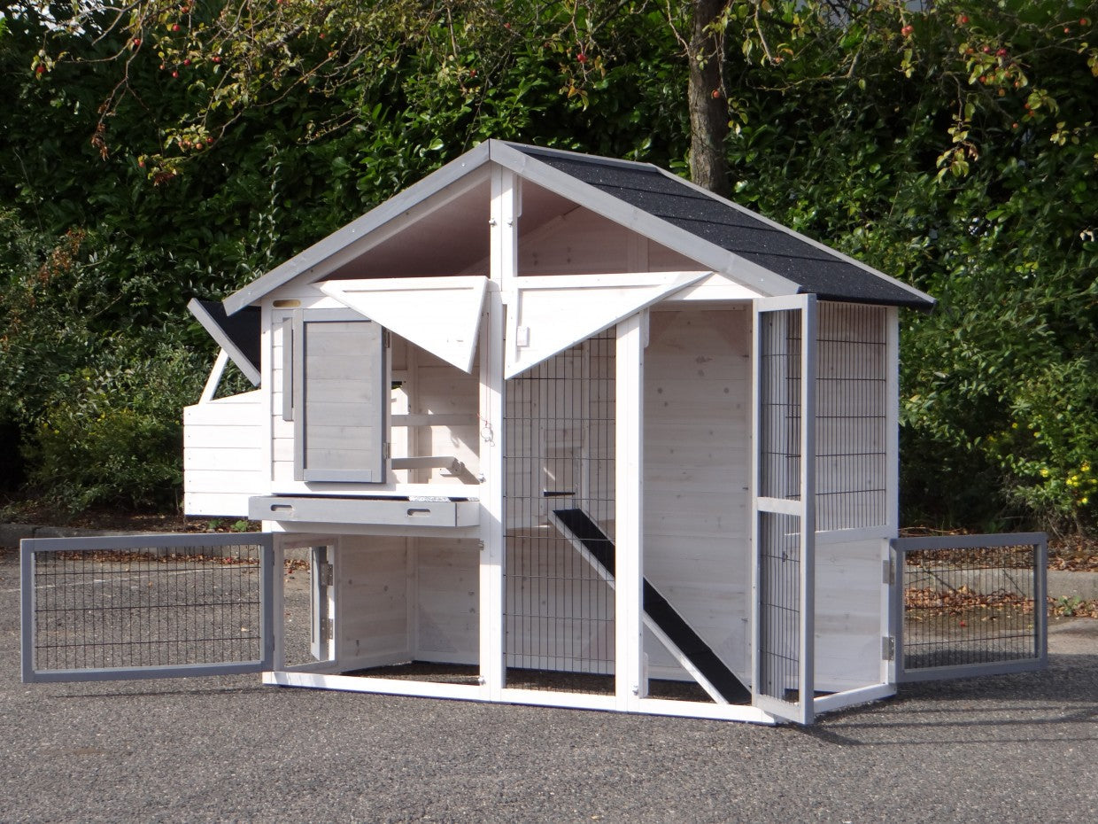 Poulailler Garden Medium Blanc-Gris